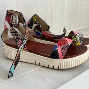 MIA Multicolor Snake Print Sandals